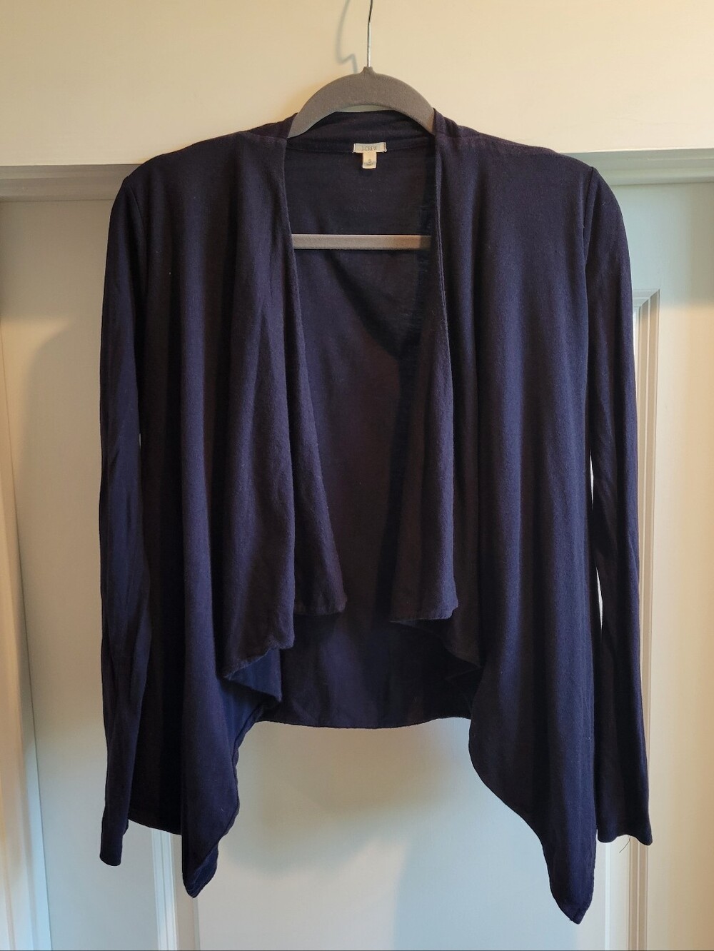 J. Crew Navy Draped Open-Front Cardigan
